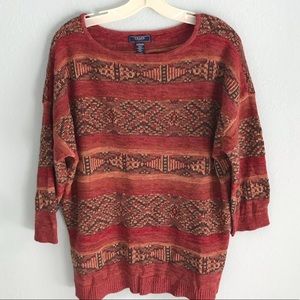 NWT Chaps Denim Aztec looking sweater 2XL